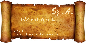 Szilágyi Aletta névjegykártya